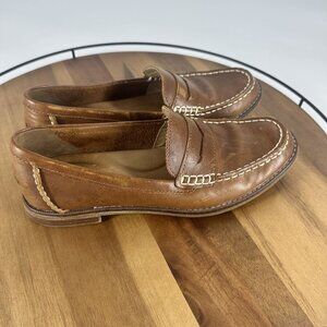 Sperry Womens Brown Leather Loafer Shoes Size 7M Classic Moc Toe Slip-On Casual